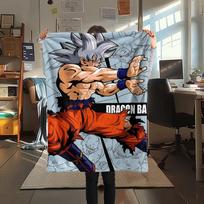 Dragon Ball veikėjų spaudinio flanelinis pledas, Aukštos kokybės, Patogus visais metų laikais, Namų dekoras, Šiluma ir komfortas, Puikus Kalėdų dovanoms 80cm x 120cm