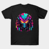 Men Black Print T-shirt Predator No-Cut Transfer Paper Print Cotton Tshirt L juoda