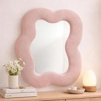 Soft Squiggly Mirror – Square Pebble – Rose Blush (22.5x27x2.3cm)