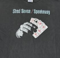 VTG SHED SEVEN Speakeasy Communication 90s Band Single Stitch Shirt REPRINT S white
