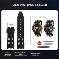 26 mm specialus lenktas sąsajos dirželis Vyriškam Invicta Pro Diver didelio ciferblato kvarciniam laikrodžiui silikoninė apyrankė atspari vandeniui 26mm