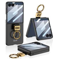 GKK Ultra-thin Ring Holder Case for Samsung Galaxy Z Flip 7 Case Outer Screen Glass Protective Matte Cover for Galaxy Z Flip7 Galaxy Z Flip7 juoda