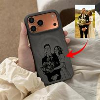 Individualizuotas Custom nuotraukų linijų lazerinio graviravimo dėklas iPhone 13 14 15 16 17 Pro Max Air Magnetic arba įdedama kortelei For iPhone 17 Air