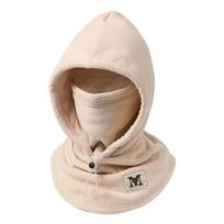 Windproof Fleece Balaclava Hat Thermal Pullover Cap Fashion Hooded Neck  Cycling smėlis