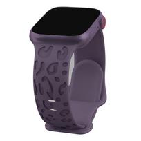 Engraved Strap For Apple Watch ultra 2 Band 44mm 40mm 45mm 49mm 41mm 42mm Leopard silicone bracelet iwatch series 7 se 6 8 9 10 38mm 40mm 41mm vyšnia