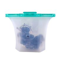 Translucent 1000ml Fresh-keeping Bag Food-grade Silicone Double Lock Freezer Seal Bags Portable Leakproof Food Storage Bag Fruit