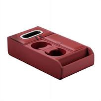 Car Center Console, Universal Rear Bench Seat Consoles, Back Seat Car Organizer with Cup Holder, Large Storage Box, Central Armrest Box (red) One size raudona