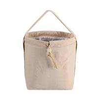 Portable Handheld Insulated Lunch Box Bag Large Capacity Waterproof Insulated Bag Solid Color Lunch Handbag Students smėlis