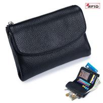 New leather RFID wallet, short fashion women's soft leather texture clutch bag, large capacity storage bag, wallet. juoda