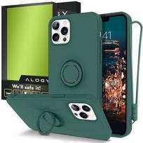 Etui Silikonowe Ring Ultra Slim Alogy Do Iphone 12 Pro Max 6.7 Zielone