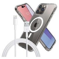 Etui Spigen Ultra Hybrid Mag Do Magsafe Do Apple Iphone 14 Pro White + Kabel 1M Lightning