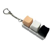 Portable 3 Keys Fidget Keychain Keycap Key Button Clicker Toy Pass The Time Stress Relief Keyboard Cap for Adult