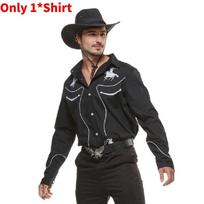 Western Cowboy Shirt Costumes For Halloween Party With Polyester Fabric For Men L