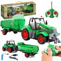 Duży Traktor Zdalnie Sterowany Ciągnik Z Przyczepą Rc Pilot