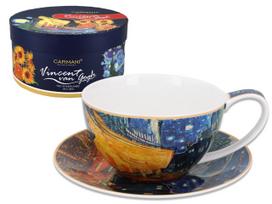Filiżanka Ze Spodkiem Van Gogh Taras Kawiarni Nocą Porcelana Prezent