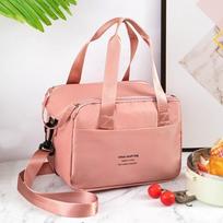 New Hand-held Insulated Lunch Box Bag Waterproof Aluminum Foil Office Lunch Bag Storage Bag Tote Bag Student rožinė