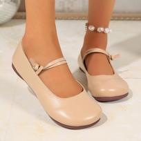 Soft-Soled Mary Jane Flats for Women 2025 New Arrival Low-Cut Versatile Mary Janes 35 chaki