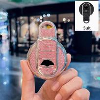 Diamond Pink Style for BMW Mini Cooper F54 F55 F56 F57 F60 Remote Smart Car Key Case Cover Holder Fob Bag Keychain Accessories
