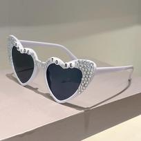 with Rhinestones Stylish Bride To Be Decor Shades Trendy Original Handmade Sun Glasses KAMMPT Cute Heart Shaped Sun Glasses as picture shows