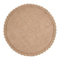 Round Shape Bohemian Style Table Mat Anti Slip Table Placemat Coaster Insulation Mat  Dining Table chaki