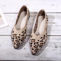 Elegantiški Haundstooth Megzti Balerinos Moteriški Akiuota Tinklinės Mokasinai Moteriški Didelio Dydžio Leopardiniai Loaferiai Minkšti Vairavimo Batai 35 abrikosas