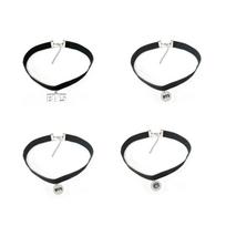 4pcs BTS Black Choker Necklace, Kpop Themed Neck Collar with Engraved Pendant, ARMY Fans Jewelry Accessory 4pcs