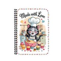Spiral Bound Kitchen Cooking Journal Notebook with Cute Cat Chef Illustration Perfect for Recipe Recording and Meal Planning One Size
