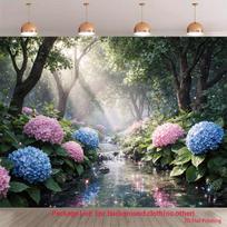 2D Wisteria Garden Swing Photography Backdrop Vintage Floral Background 47.2x31.5inch/120*80cm