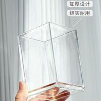 1pcs Pen holder storage box, simple style, multifunctional stationery, transparent acrylic desktop bucket