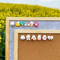 12pcs Creative Push Pin Cartoon Cute Rabbit Paradise Soft Wooden Board Felt Photo Wall Message Board China Mainland
