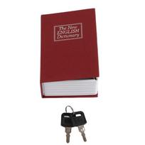 With Lock Keys Mini Safe Box Key Lock Security Portable Safe Money Jewelry Box Metal Lock Box Discreet Book Security Box raudona