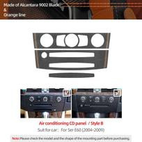 For BMW E60 Series 5 Made of Alcantara Car Interior Center Console CD Panel Trim Frame Performance Stickers Tuning Accessorie