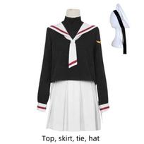 Anime Kinomoto Sakura Cosplay Costume Jk School Uniform Skirt Sailor Birds Head Magic Wand Staff Suit Women Role Play Outfits M 40-45kg