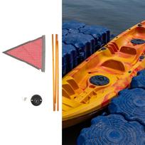 Kayak Safe Flag Mount Kit Three Section Reflective Pole Base Kit for Watercraft Kayaks Canoes Boats