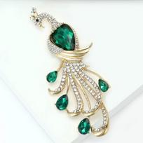 Luxury Peacock Crystal Brooch For Women Gold Tone Rhinestone Peacock Pin With Colorful For Coat Dress Party Wedding Je