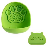 Non-Slip Suction Cup Pet Bowl Silicone Pet Feeder Container Universal Slow Food Bowl  Pet Supplies žalia