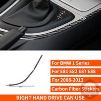 Automatinės pavarų perjungimo rankenėlės saugojimo dėžutės skydelio dangčio apdaila anglies pluošto lipdukai, skirti BMW 1 serijai E81 E82 E87 E88 2008-2013 m. RHD Gear side trim black