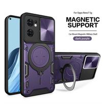 For OPPO Reno 7 5G Case Camera Lens Shockproof Armor Phone Cases For OPPO Reno 7 CPH2371 6.43  Reno7 5G Car Holder Back Cover For Reno 7 5G Global tamsiai violetine spalva