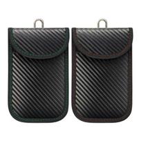 2 Pack Faraday Bag Key Fob Protector RFID Signal Blocking Key Bag Anti-theft Car Key Case Carbon Fiber Multi-Functional Compatibility Faraday 2pcs