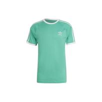 Adidas Dryžuotas Logotipo Spaudinys Apvalia Kaklo Marškinėliai Vyriški Viršutiniai Drabužiai Žali HE9549 M