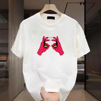 Hong Kong fashion brand American Puppie Shuai 100% cotton printed short-sleeved T-shirt men's fashion street loose half sleeve S