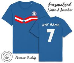 France Strip T-Shirt 2024 Personalised Name and No Adults Kids Baby,Football Euro L