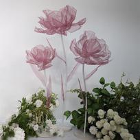 Handmade Gauze Wedding Aisle Runner & Flower Backdrop for Decor