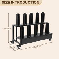 Sturdy Black Storage Trolley with Large Capacity Mobile Metal Carts for Kitchen Garage Workshop and Office Organization