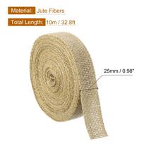 10 Yards Natural Burlap Ribbon Jute Burlap Wired Ribbon Rustic Ribbon for DIY Sewing Crafts Gift Decor 25/30/50/80/100/150/200mm Brown