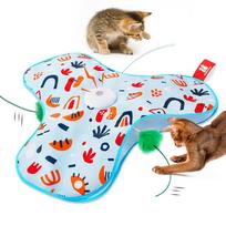 Smart Hide and Seek Cat Motion Activated Electric Interactive Cat Toys Thermal Sensing Real Mouse Squeaky Pet Game Cover mėlyna