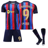 22/23 Barcelona Home Lewandowski Jerseys vaikų futbolo uniformos treniruočių kostiumo komplektas 20