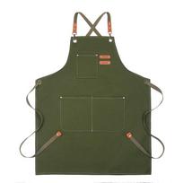 Canvas Chef Work Apron Thicken Barista Apron New Kitchen Aprons  Kitchen pilkai žalia spalva