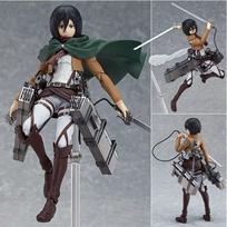 Anime Figure Attack Resting On Titan Mikasa·Ackerman Standing Holding Sword Detachable Model Toy PVC Collection Desktop Ornaments 19CM With box pilka spalva
