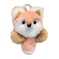 Fox Plush Doll Pendant Super Soft Faux Fur Cute Fox Doll Plushies Hanging Ornament Colored Cartoon Stuffed Animal Doll Plush Keychain Pendant Backpack rožinė